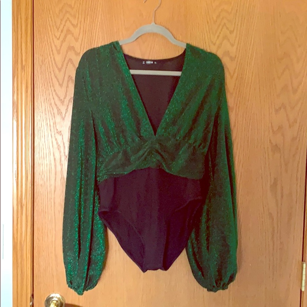 Never Worn* Green Glitter Bodysuit